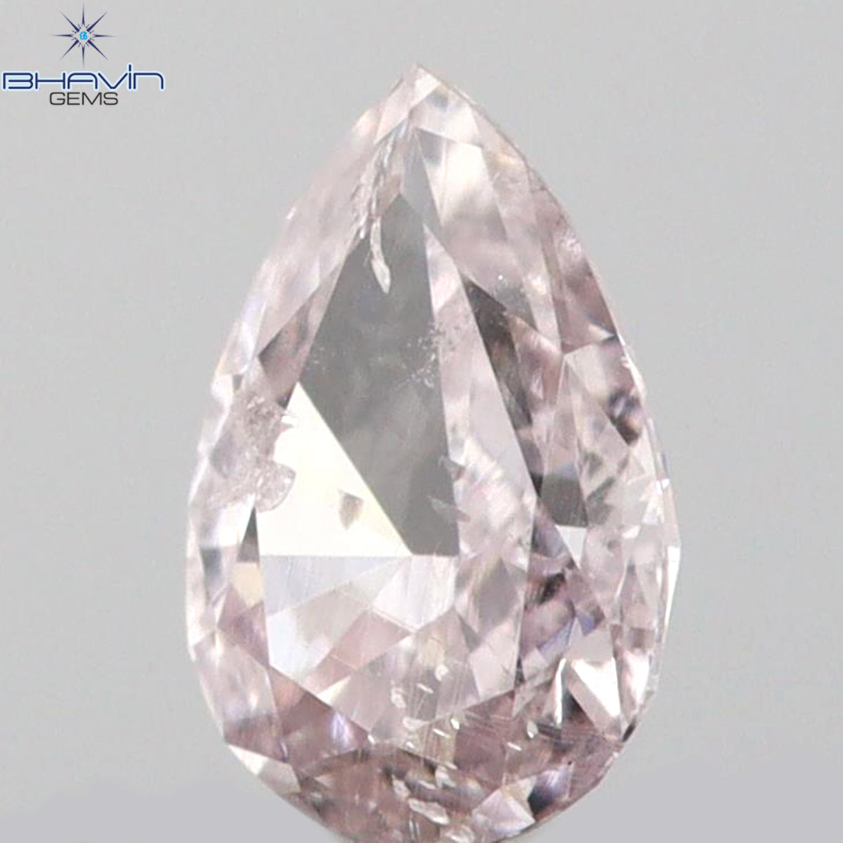 0.11 CT Natural Pear Diamond Pink Color Clarity SI2 (3.88 MM)