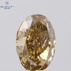 1.03 CT Oval Diamond Natural Brown Color I1 Clarity (7.41 MM)