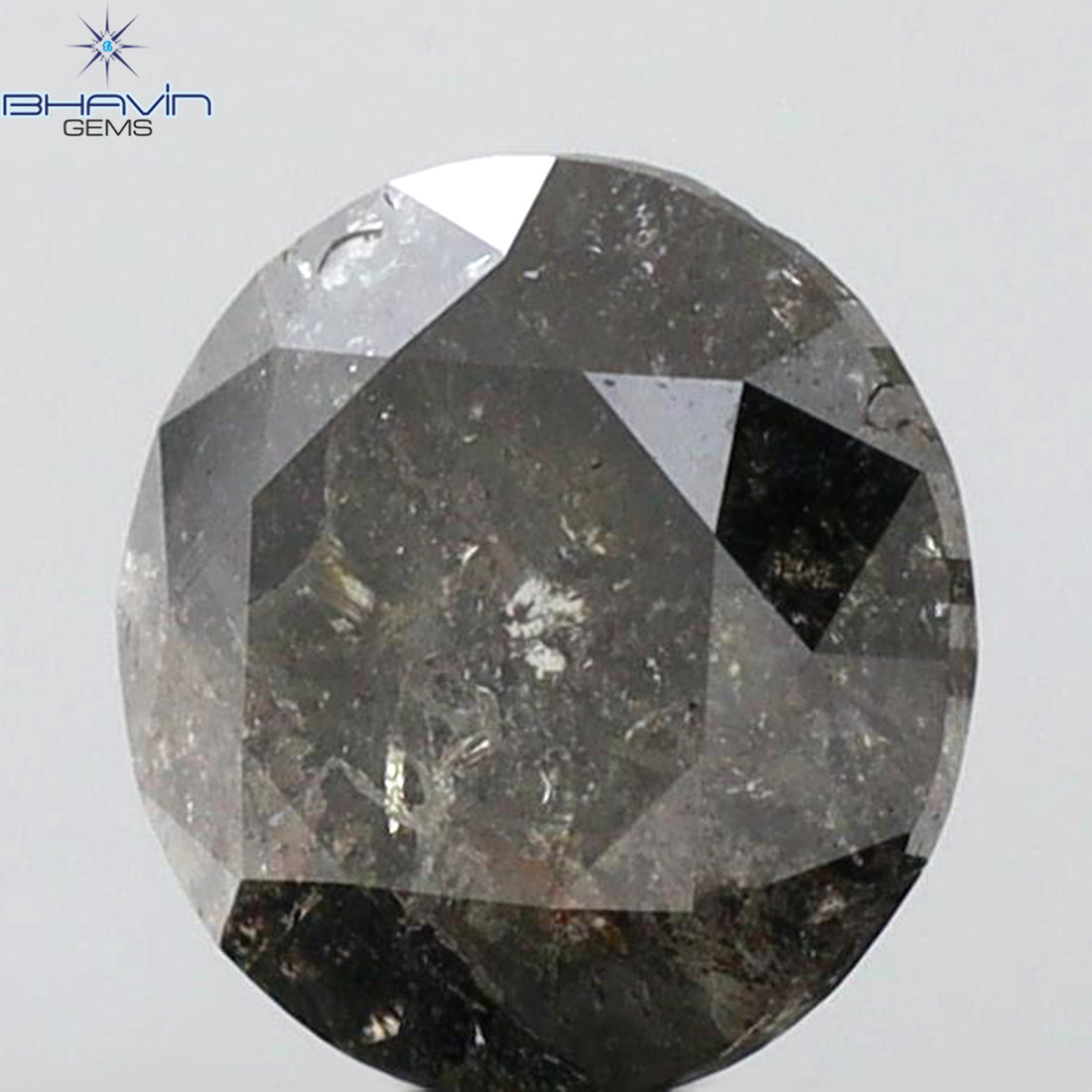 0.92 CT ラウンドシェイプ 天然ダイヤモンド ソルト＆ペーパーカラー I3 クラリティ (6.27 MM)