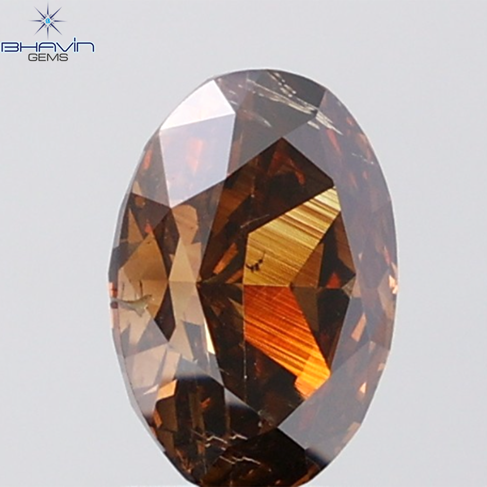 2.02 CT Oval Diamond Natural Reddish Brown Color SI2 Clarity (9.30 MM)