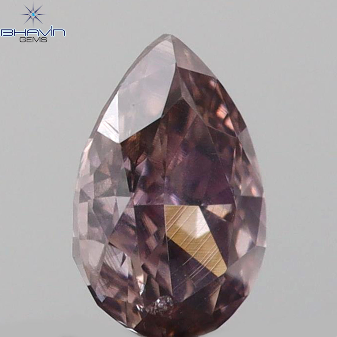 0.15 CT ペアシェイプ 天然ダイヤモンド ピンクカラー VS1 クラリティ (4.19 MM)