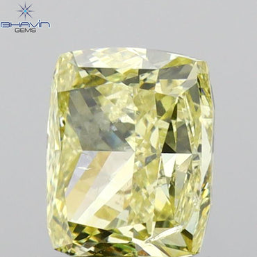 1.02 CT Cushion Diamond Brownish Greenish Yellow Color Natural Diamond I1 Clarity (5.93 MM)