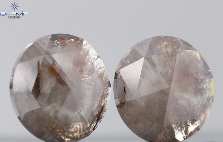 4.64 CT Round Rose Cut Natural Diamond Grey Color I3 Clarity (10.65 MM)