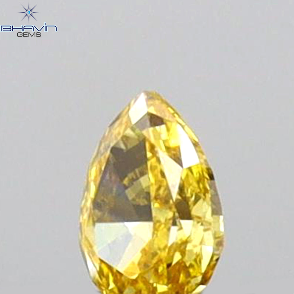 0.08 CT Pear Shape Natural Diamond Orange Color VS1 Clarity (3.19 MM)