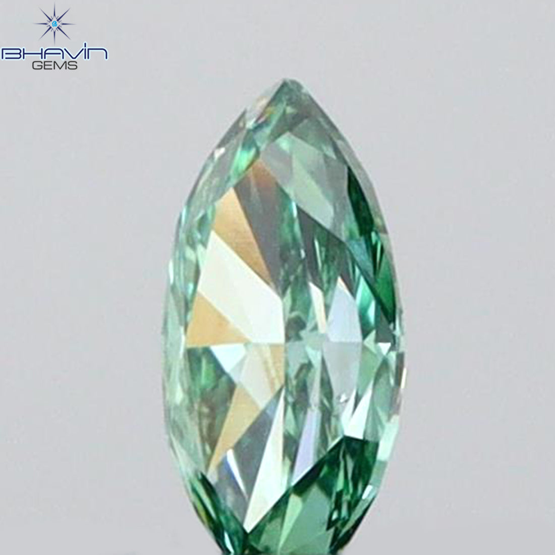 0.36 CT マーキス シェイプ ナチュラル ダイヤモンド グリーンがかったブルー カラー SI1 クラリティ (6.85 MM)