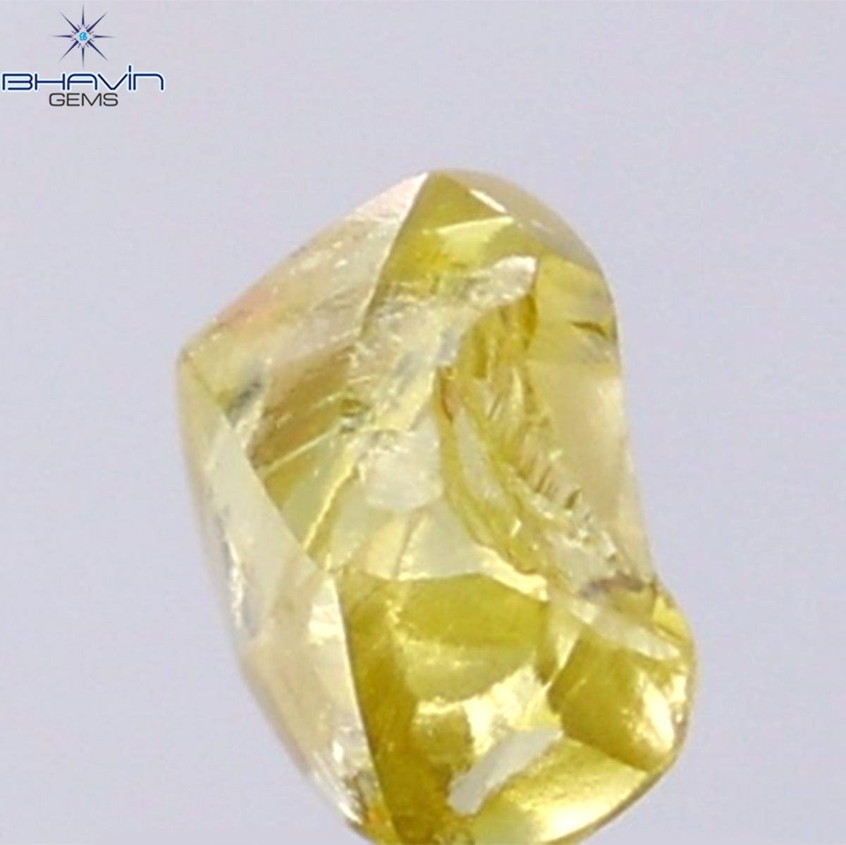 0.90 CT Natural Rough Diamond Enhanced Yellow Color Clarity VS (6.56 MM)