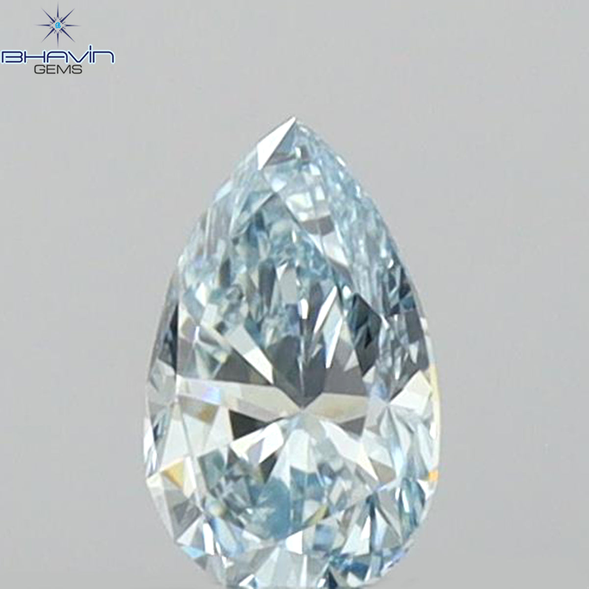 0.18 CT ペアシェイプ 天然ダイヤモンド ブルーカラー VS1 クラリティ (4.70 MM)