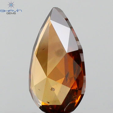 0.59 CT Pear Shape Natural Diamond Champagne Color VS2 Clarity (7.90 MM)