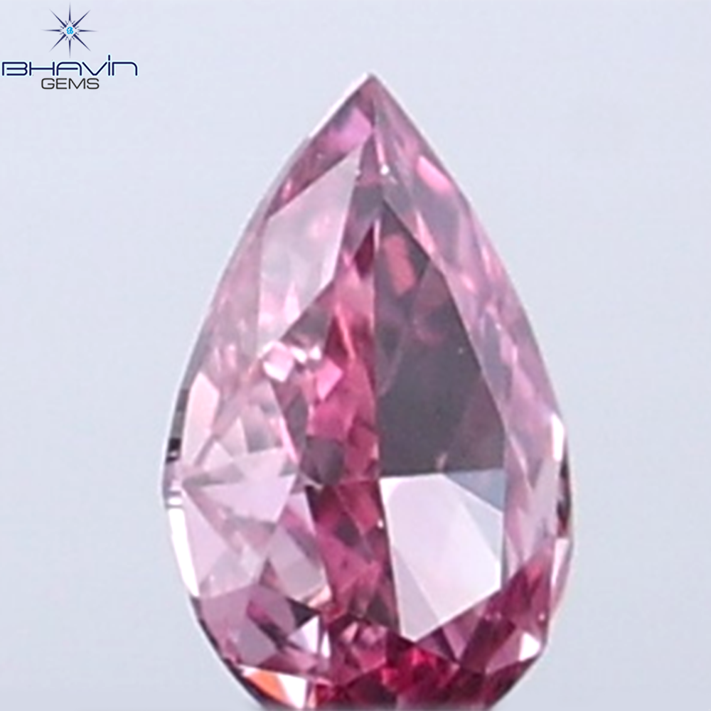 0.07 CT ペアシェイプ 天然ダイヤモンド ピンクカラー SI1 クラリティ (3.52 MM)