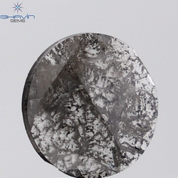 1.54 CT Round Rose Cut Natural Diamond Salt And Pepper Color I3 Clarity (10.82 MM)