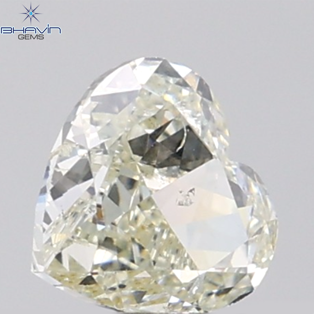 1.00 CT Heart Diamond Natural Yellow Color SI2 Clarity (6.21 MM)