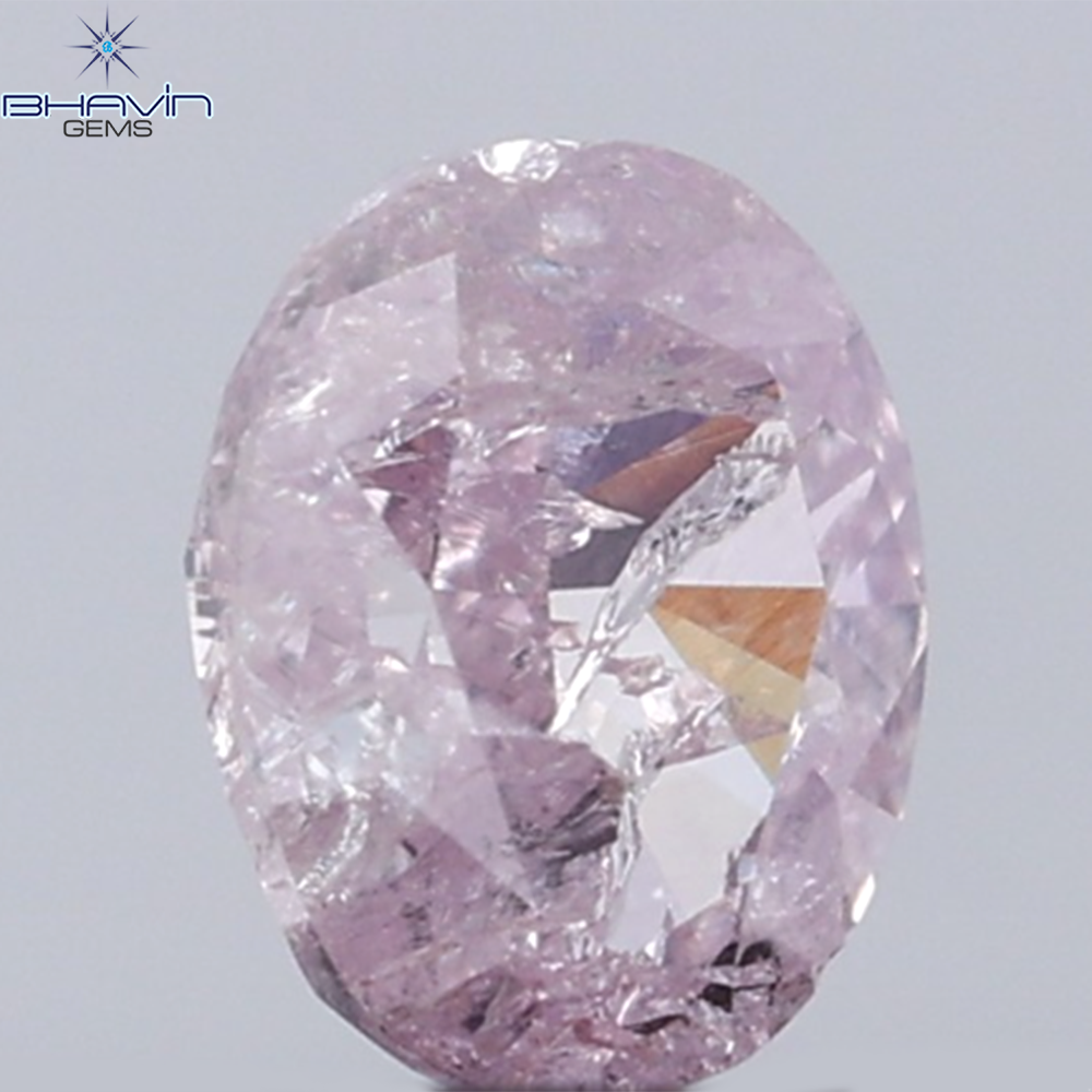 0.33 CT Oval Diamond Natural Pink Color I3 Clarity (4.38 MM)