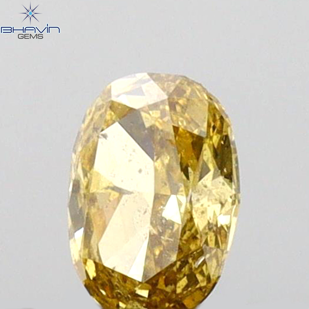 0.20 CT オーバルシェイプ 天然ダイヤモンド グリーン (カメレオン) カラー SI2 クラリティ (4.46 MM)