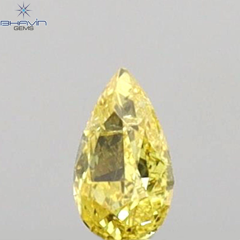 0.05 CT ペアシェイプ 天然ダイヤモンド イエローカラー SI2 クラリティ (2.17 MM)