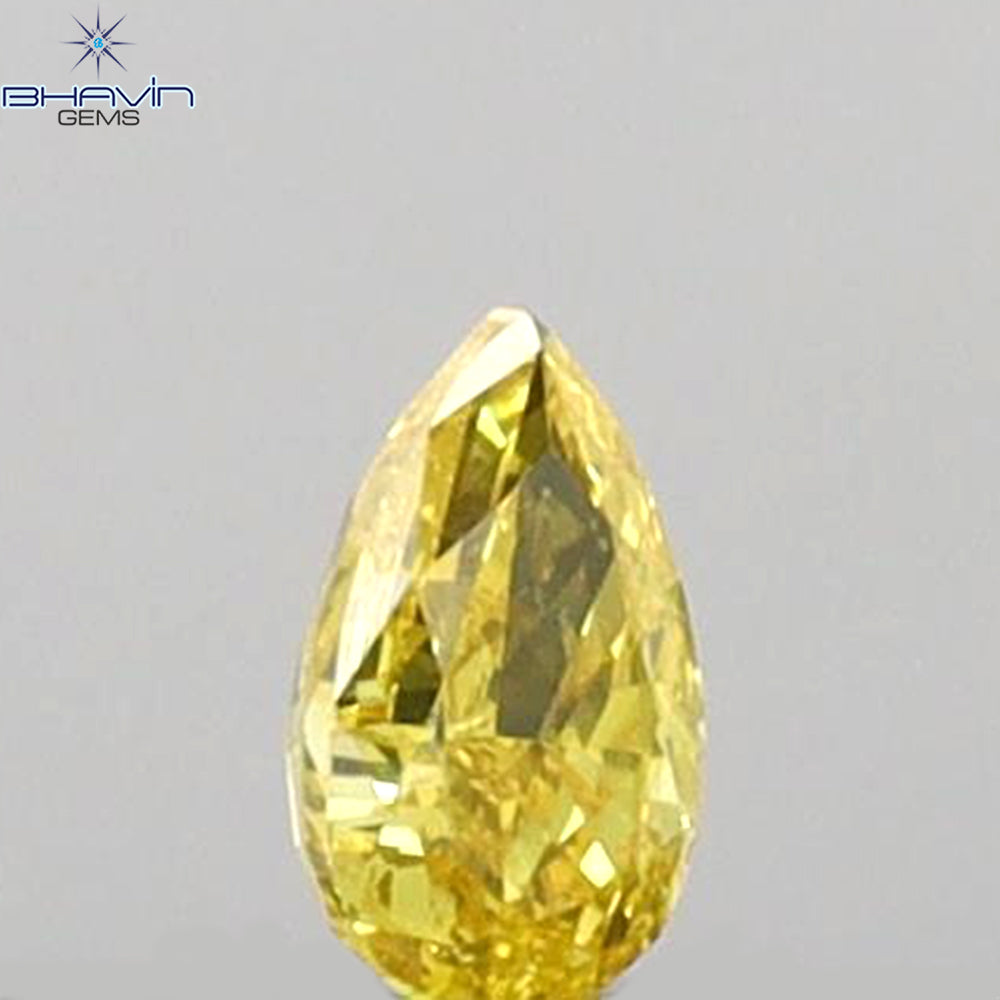 0.07 CT ペアシェイプ 天然ダイヤモンド イエローカラー VS1 クラリティ (3.28 MM)