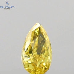 0.07 CT Pear Shape Natural Diamond Yellow Color VS1 Clarity (3.28 MM)