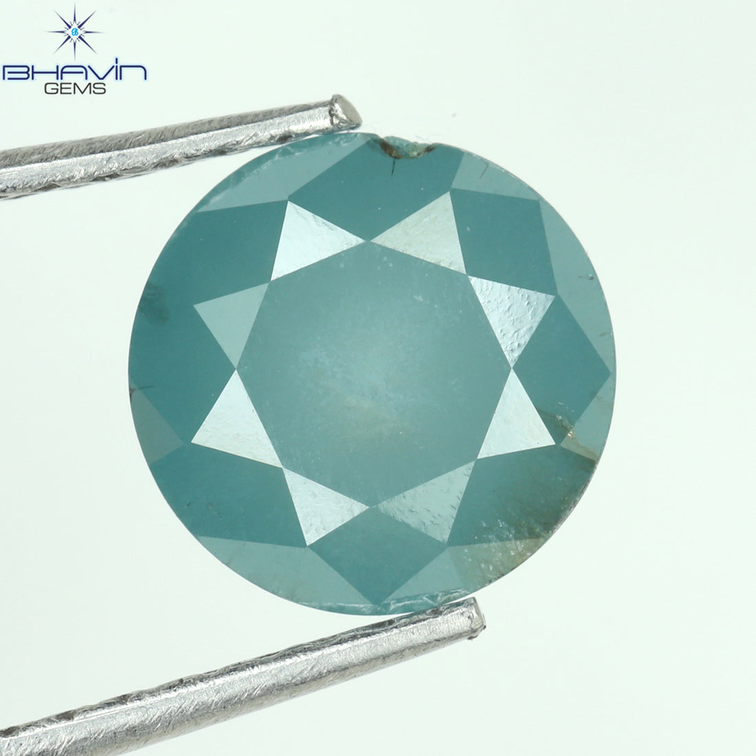 1.20 CT Natural Round Rose Cut Diamond Enhanced Blue Color Clarity I3 (4.34 MM)