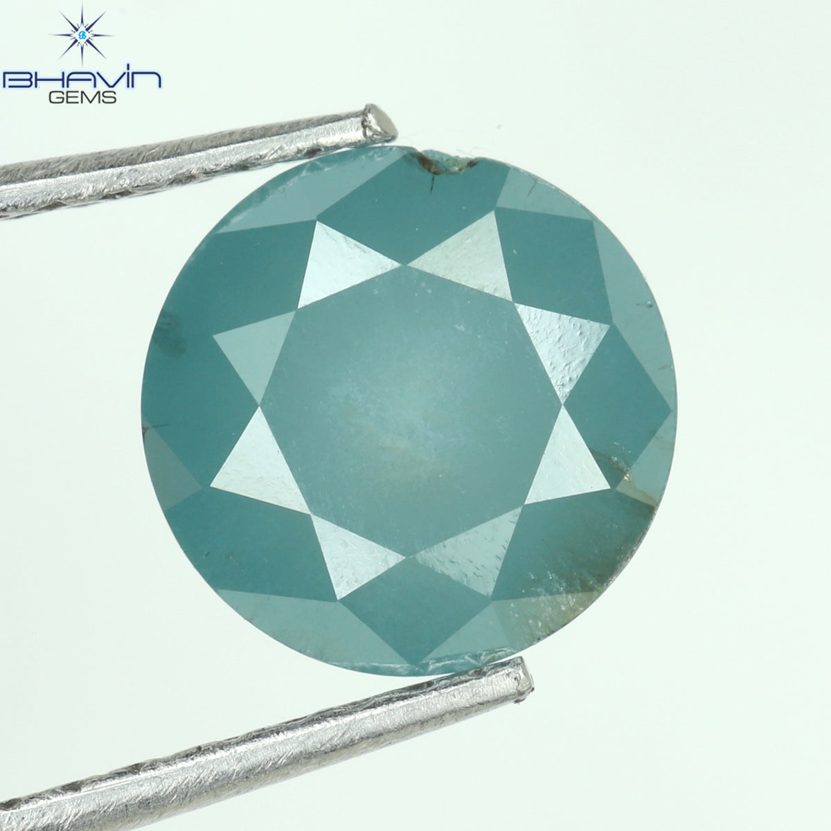 1.20 CT Natural Round Rose Cut Diamond Enhanced Blue Color Clarity I3 (4.34 MM)