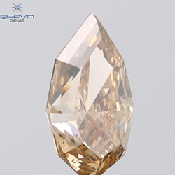 1.21 CT Kite Diamond Natural Brown Orange Color SI Clarity (9.08 MM)