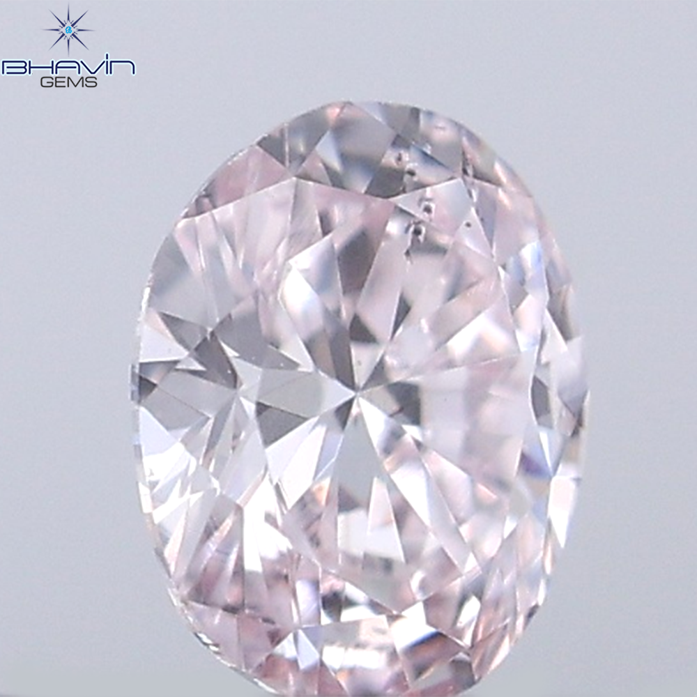 0.10 CT Oval Shape Natural Diamond Pink Color VS2 Clarity (3.45 MM)