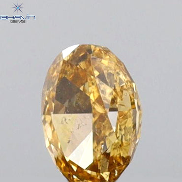 0.22 CT Oval Shape Natural Diamond Orange Color SI1 Clarity (4.24 MM)