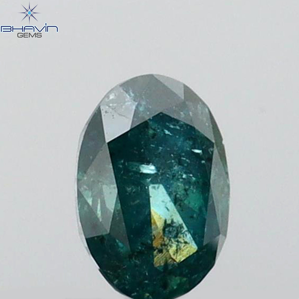 0.51 CT オーバル シェイプ ナチュラル ダイヤモンド グリーン カラー SI1 クラリティ (6.05 MM)