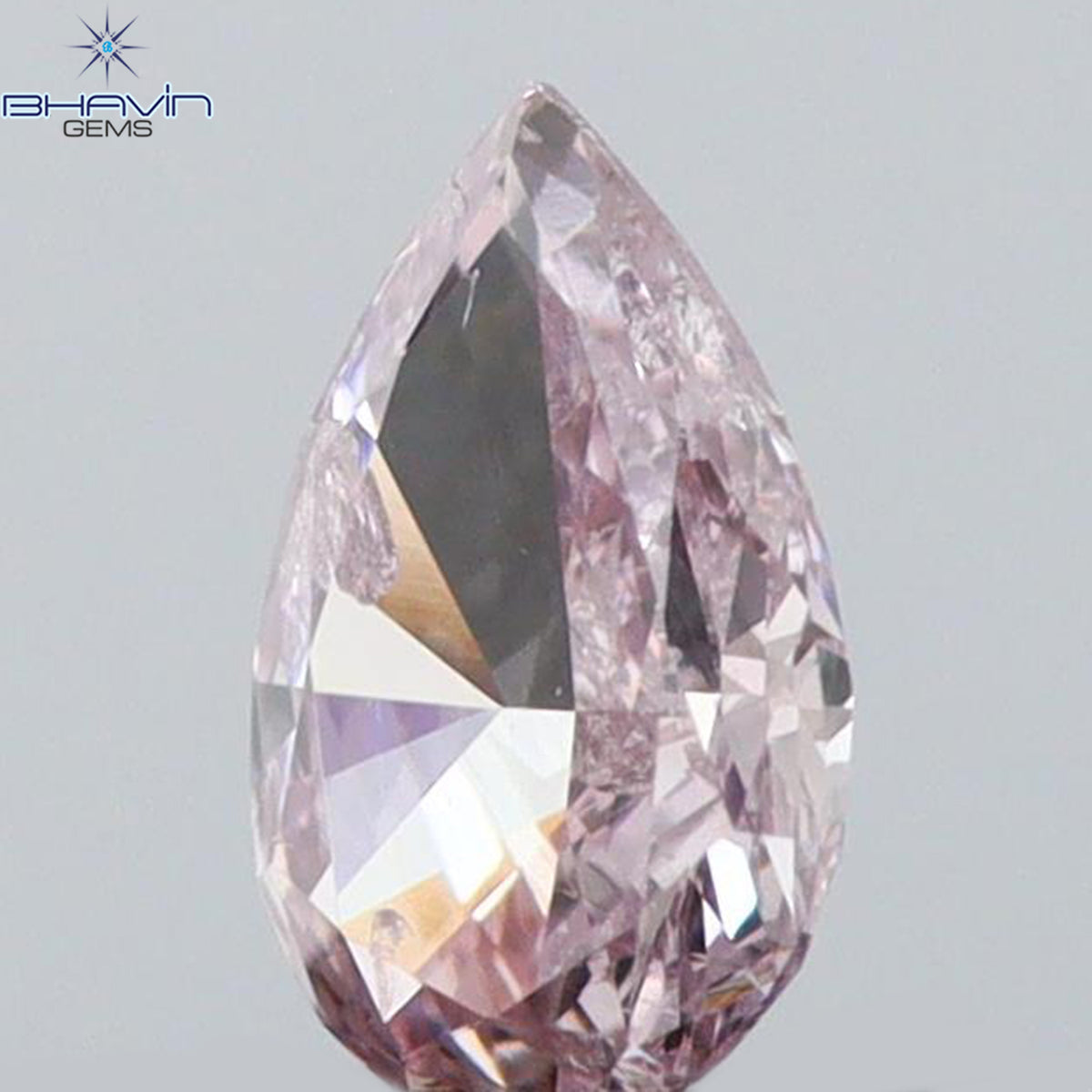 0.12 CT Natural Pear Diamond Intense Pink Color Clarity SI1 (4.10 MM)