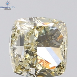 1.02 CT Cushion Diamond Natural Brown Yellow Color VVS1 Clarity (5.25 MM)