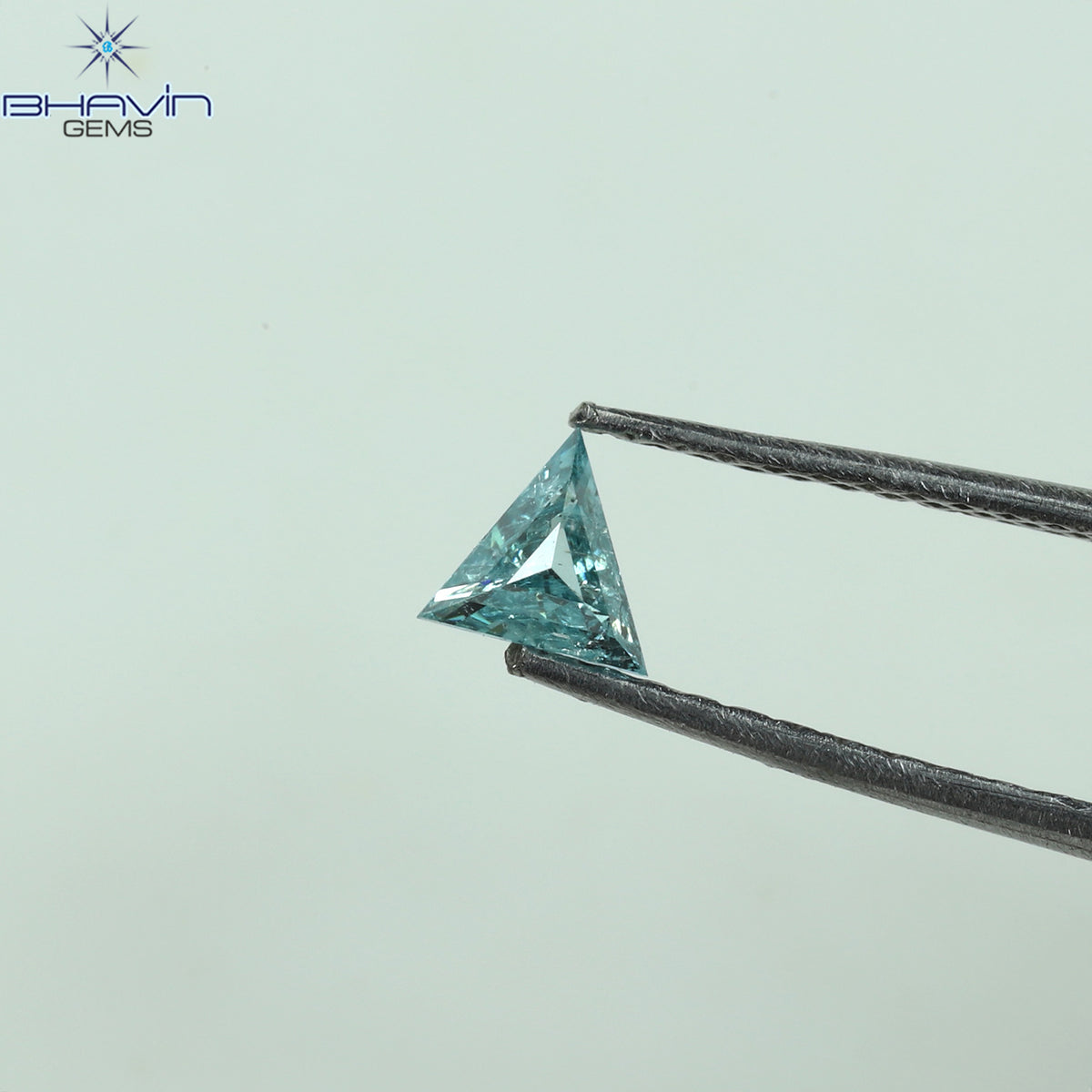 0.19 CT Triangle Shape Natural Diamond Blue Color I2 Clarity (4.64 MM)