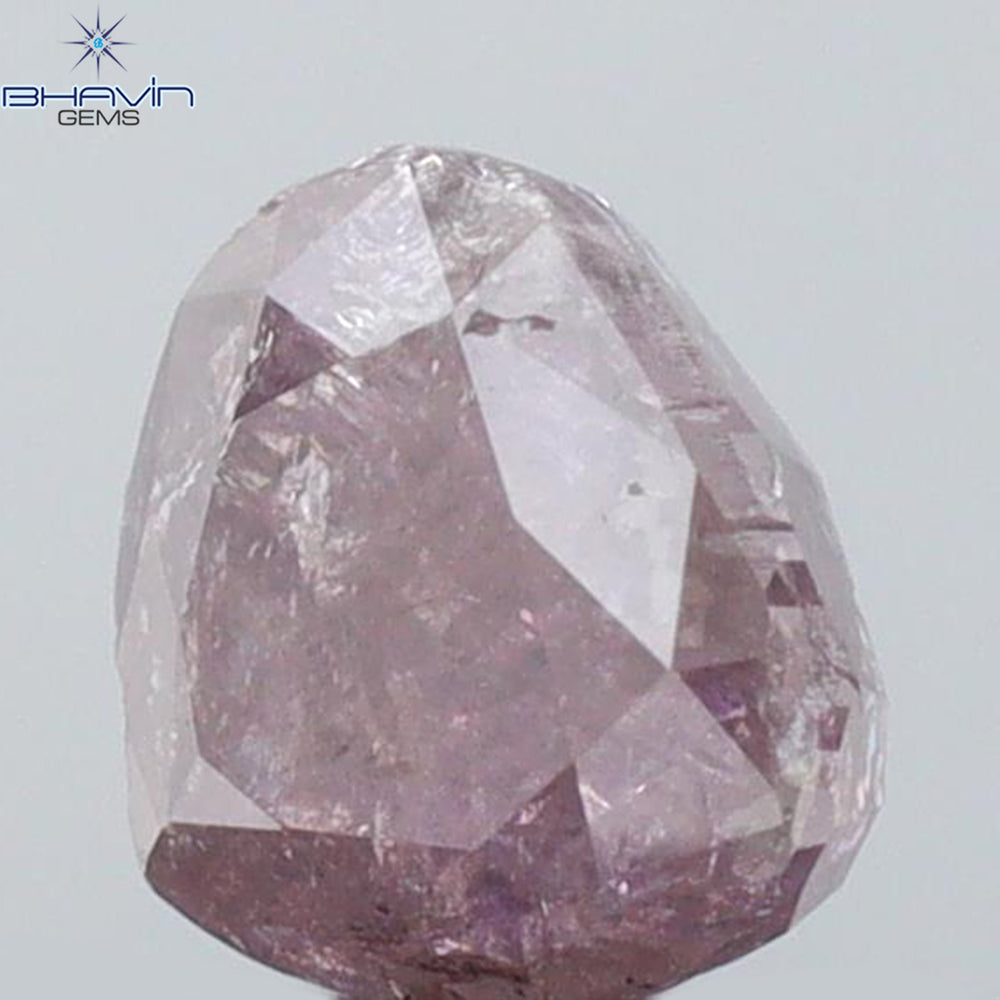 0.80 CT Heart Shape Natural Diamond Pink Color I3 Clarity (5.60 MM)