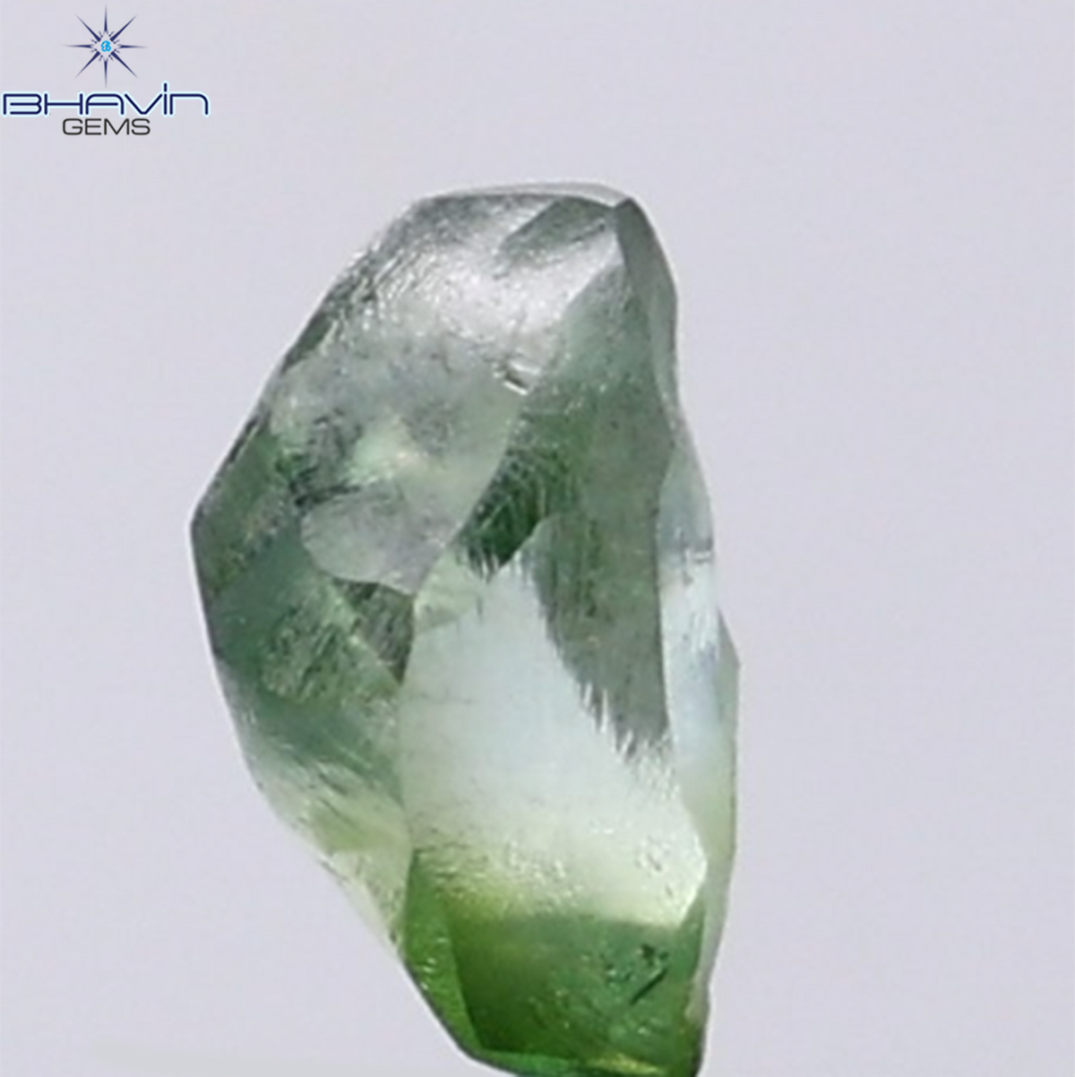 0.95 CT Natural Rough Diamond Enhanced Green Color Clarity VS (7.31 MM)