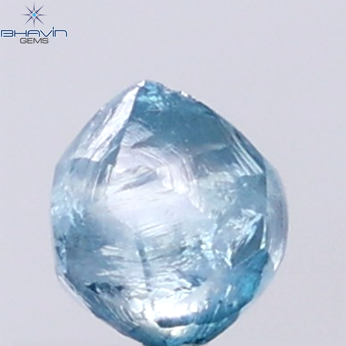 1.09 CT Natural Rough Diamond Enhanced Blue Color Clarity SI (5.55 MM)