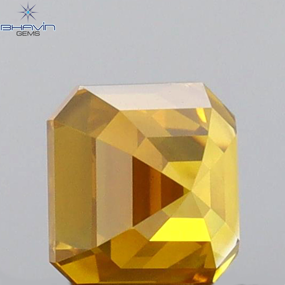 0.60 CT Asscher Shape Natural Loose Diamond Orange Color VS2 Clarity (4.35 MM)