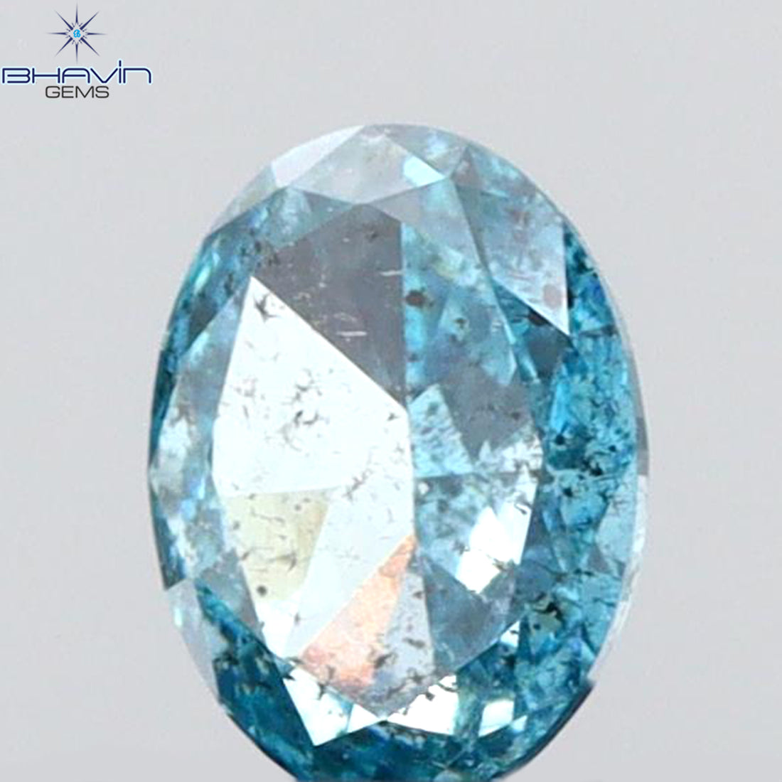 0.18 CT Natural Oval Diamond Enhanced Intense Blue Color Clarity SI2 (4.02 MM)