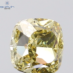 GIA認定 1.27 CT クッションダイヤモンド イエローカラー 天然ダイヤモンド VS1 クラリティ (5.97 MM)