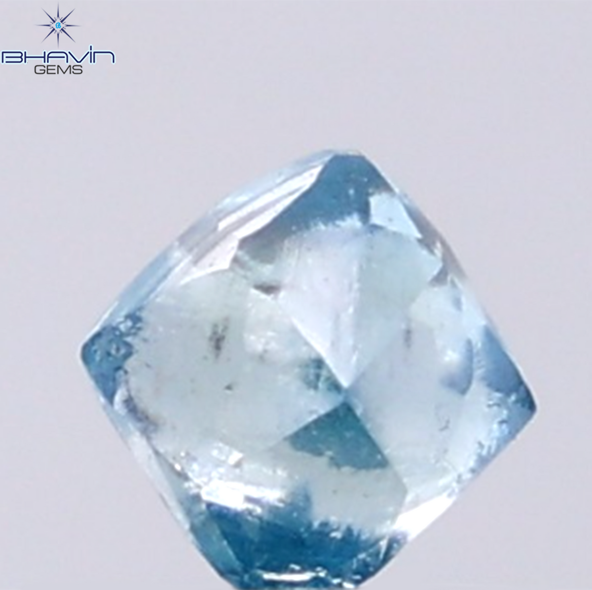 1.05 CT Natural Rough Diamond Enhanced Blue Color Clarity SI (5.75 MM)