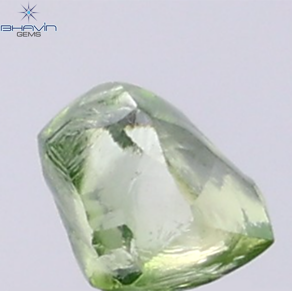 0.92 CT Natural Rough Diamond Enhanced Green Color Clarity VS (5.77 MM)
