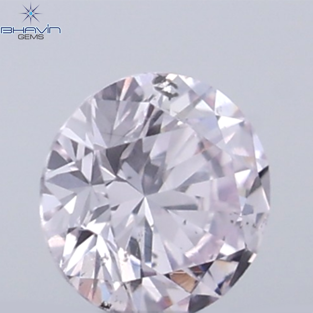 0.07 CT Round Natural Diamond Pink Color VS Clarity