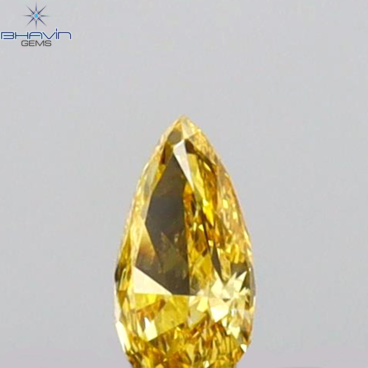 0.07 CT Pear Shape Natural Diamond Orange Yellow Color VS1 Clarity (3.84 MM)