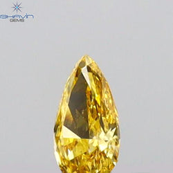 0.07 CT Pear Shape Natural Diamond Orange Yellow Color VS1 Clarity (3.84 MM)