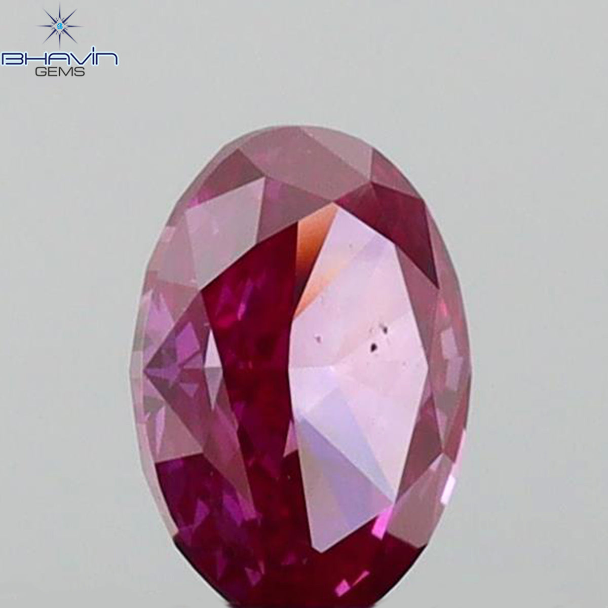 0.39 CT オーバルシェイプ 天然ダイヤモンド エンハンスドピンクカラー VS2 クラリティ (5.26 MM)