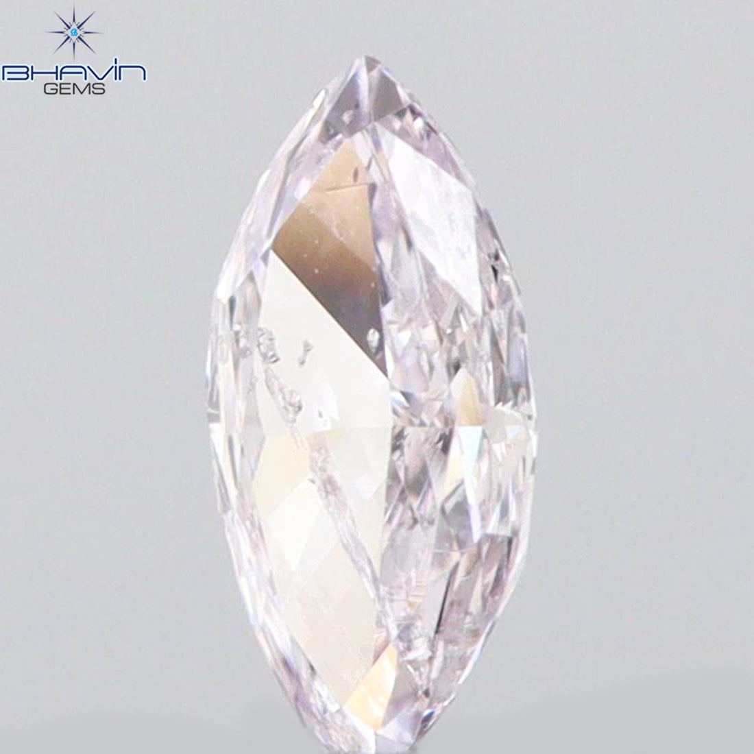 0.10 CT マーキス シェイプ ナチュラル ルース ダイヤモンド ブラウン ピンク カラー VS2 クラリティ (5.00 MM)