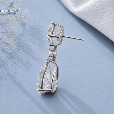 Radiant Princess & Pear Cut Diamond Drop Earrings