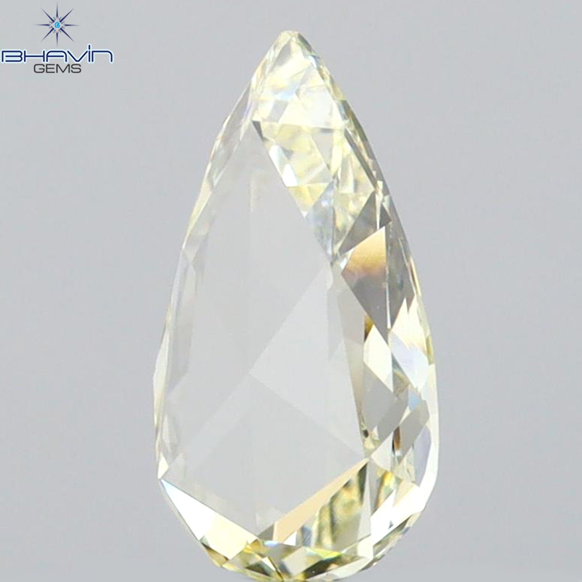 0.64 CT Natural Pear Diamond Light Yellow Color Clarity VVS1 (7.97 MM)