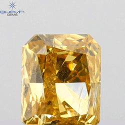 0.31 CT Radiant Shape Natural Diamond Orange (Chameleon) Color SI1 Clarity (4.30 MM)