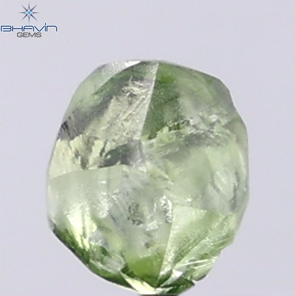 0.93 CT Natural Rough Diamond Enhanced Green Color Clarity VS (6.40 MM)