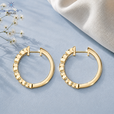 Bezel Diamond Hoop Earrings