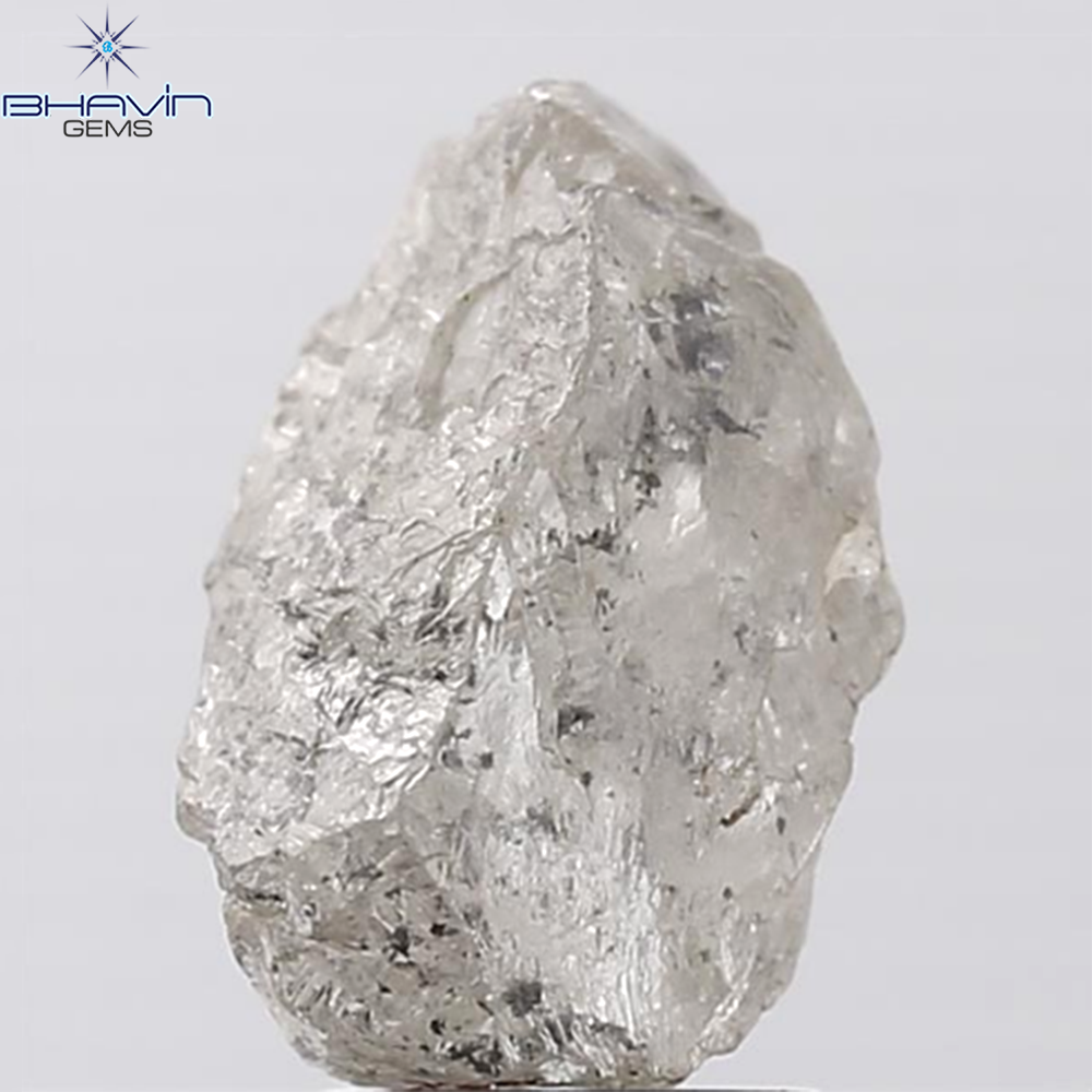 0.44 CT ラフシェイプ ナチュラル ダイヤモンド ブラック グレー (ソルト アンド パッパー) カラー I3 クラリティ (4.95 MM)