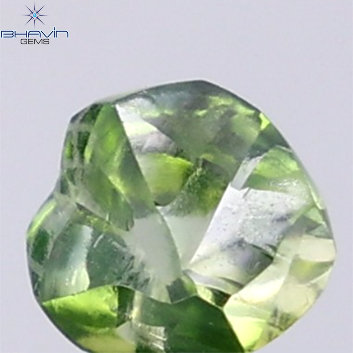 1.38 CT Natural Rough Diamond Enhanced Green Color Clarity VS (6.15 MM)