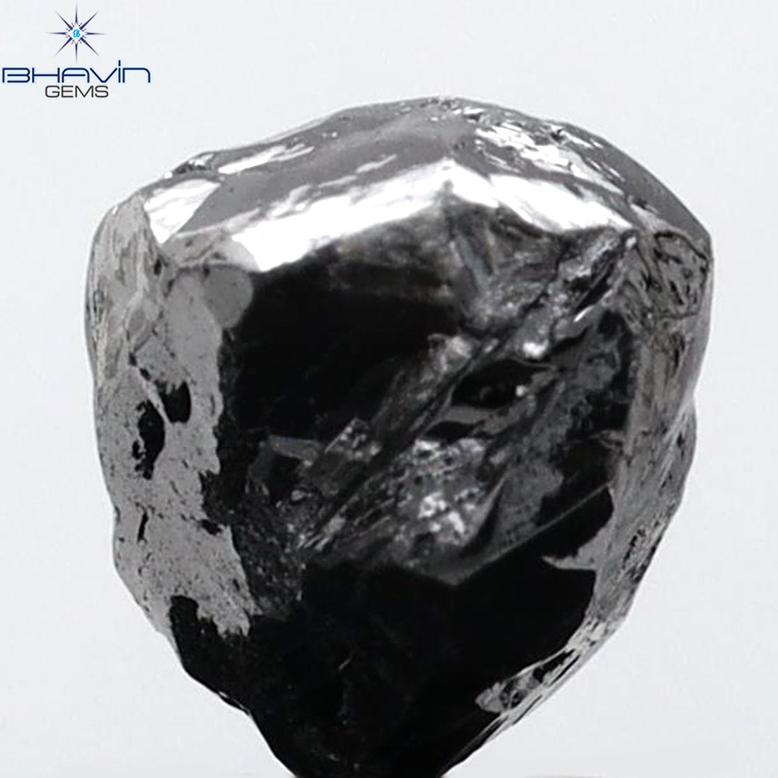 2.52 CT Natural Rough Diamond Natural Black Color Clarity I3 (7.36 MM)